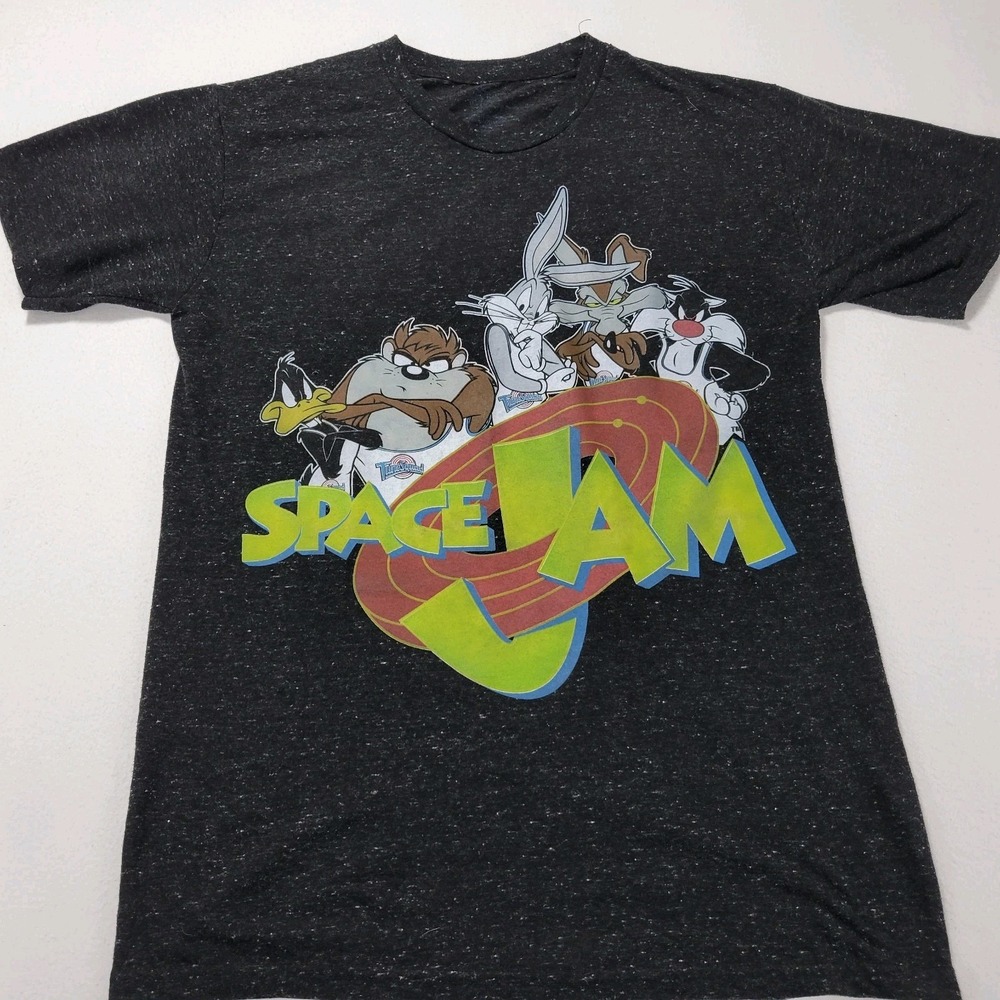 Space Jam Looney Tunes Tshirt Taz Donald And Buggs Bkack Specked Size S, a66